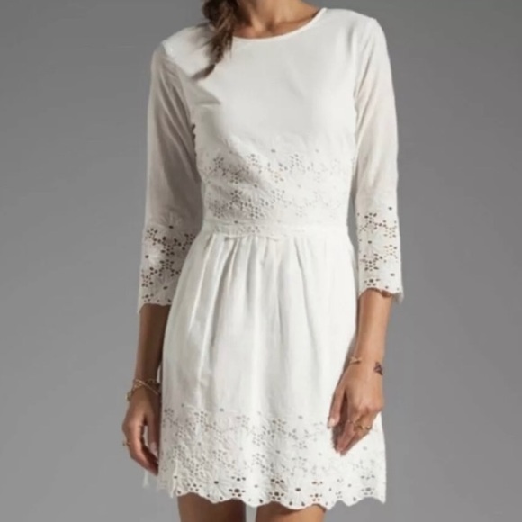 Dolce Vita White Eyelet A Line Mini Dress Medium - Picture 1 of 15